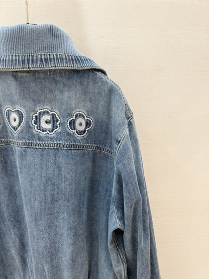 DENIM LARGE LAPEL JACKET