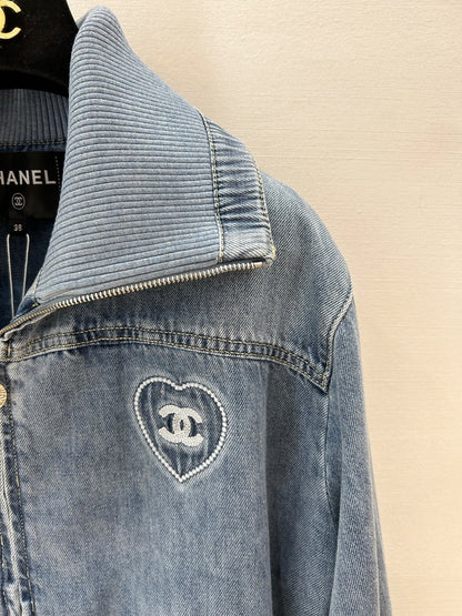 DENIM LARGE LAPEL JACKET