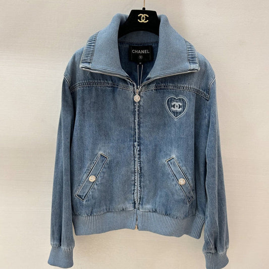 DENIM LARGE LAPEL JACKET