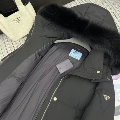 DOWN JACKET WITH FUR HOOD
